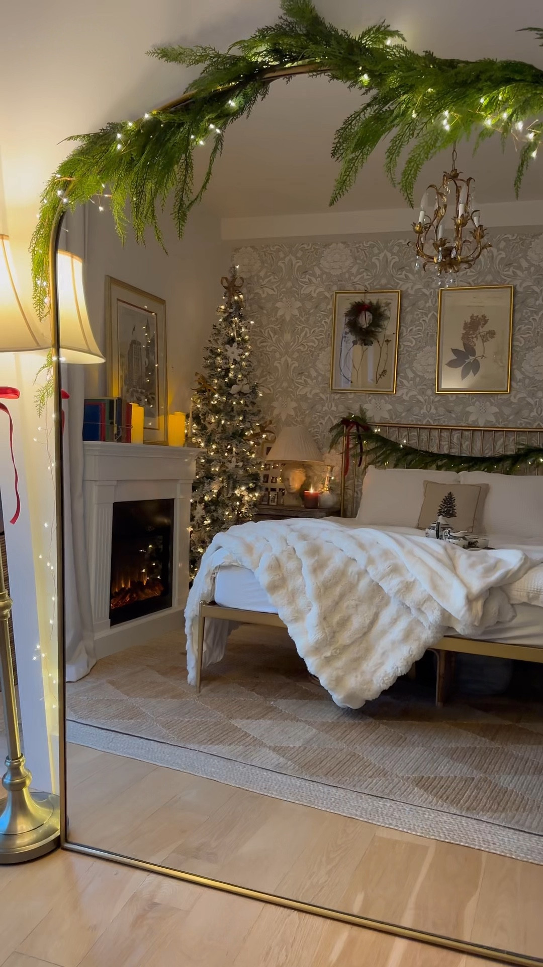 Bedroom Christmas decor 

Wayfair  electric fireplace 

#LTKHome #LTKFindsUnder100 #LTKHoliday