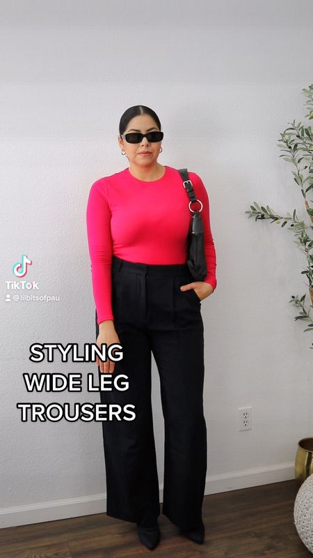 How to style black trousers, Abercrombie fitted wide leg trousers, hot pink long sleeve bodysuit, Amazon sunnies

#LTKxAF #LTKstyletip #LTKSeasonal