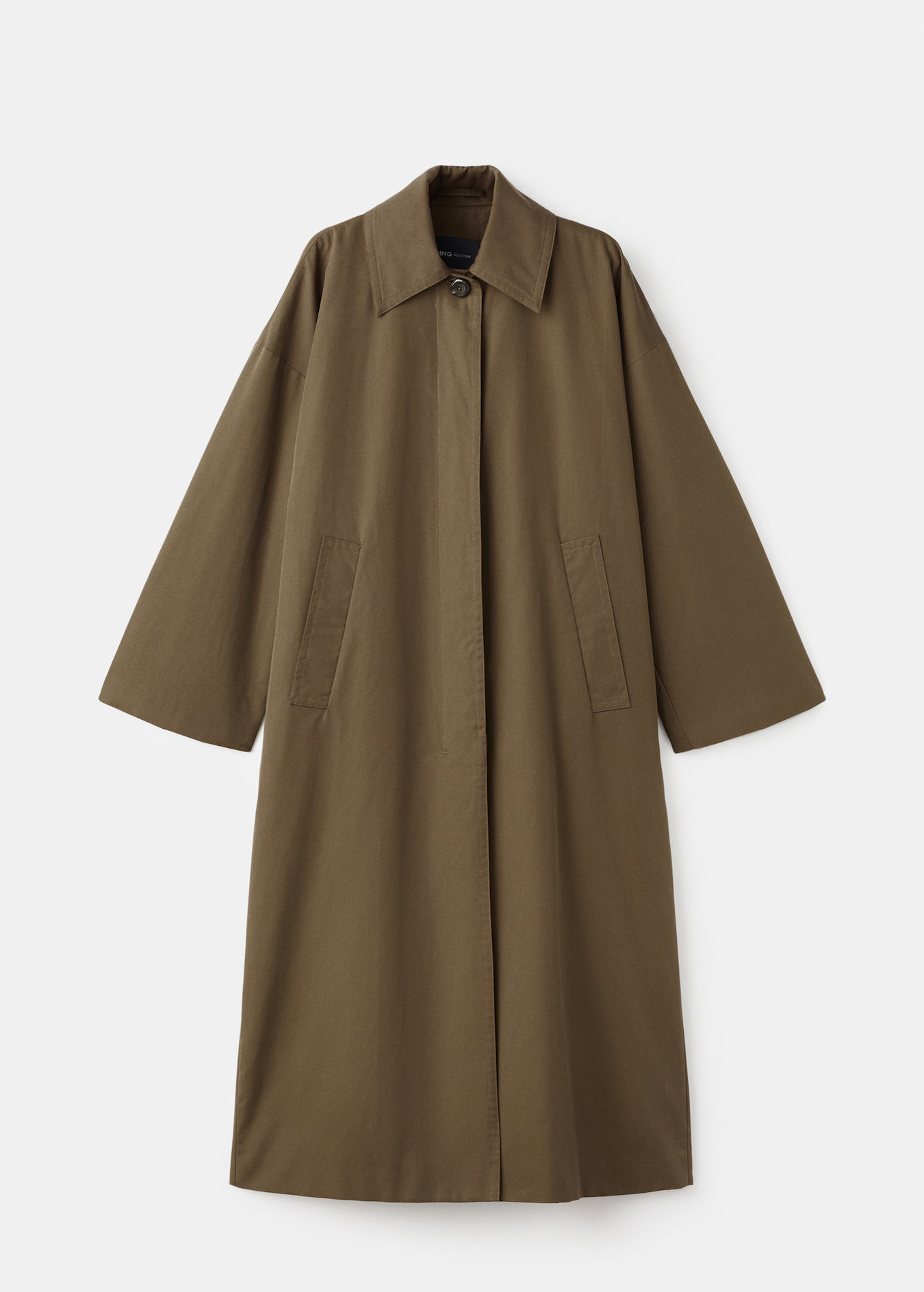 Long cotton trench coat with concealed buttons - Women | MANGO United Kingdom | Mango EU