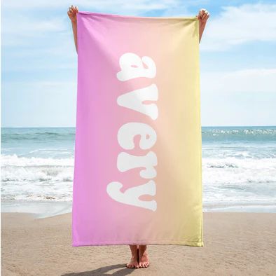 Personalized Beach Towel with Name, Packable Towel | The Little Lemons Company