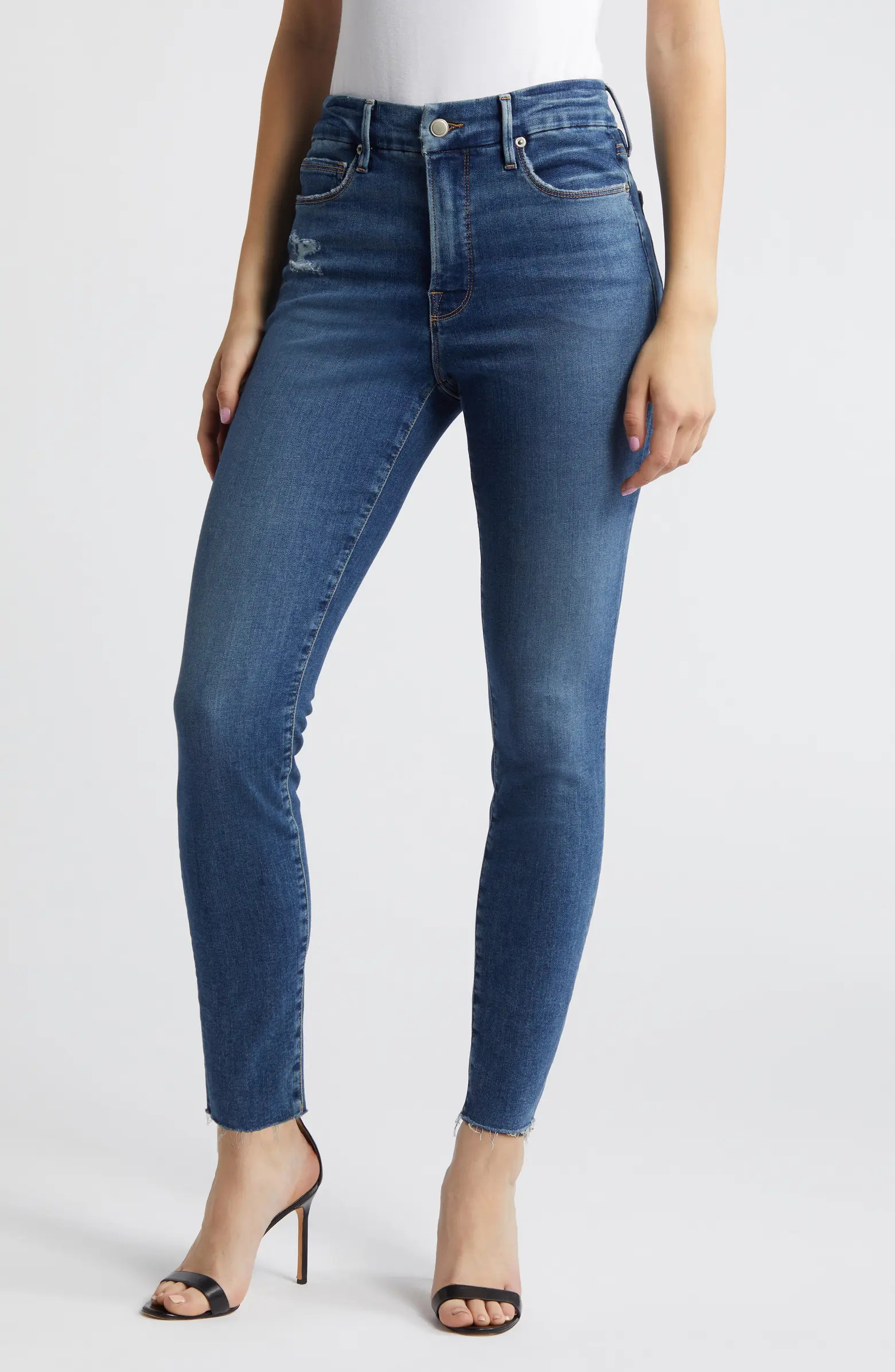 Good American Good Legs Raw Hem Skinny Jeans | Nordstrom | Nordstrom