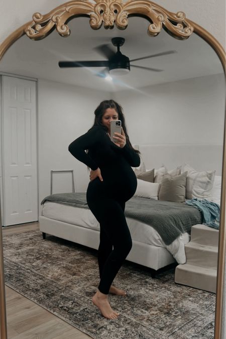 I swear I LIVE in maternity jumpsuits this pregnancy. They’re just so easy to slip on, so comfy. Can dress them sporty or cozy or dressed up with a coat. This long sleeve one from Amazon is perfect for winter pregnancies. I love pairing them with my high tops and a jacket for running errands or hanging with the kiddo.

#LTKfindsunder50 #LTKbump #LTKmidsize