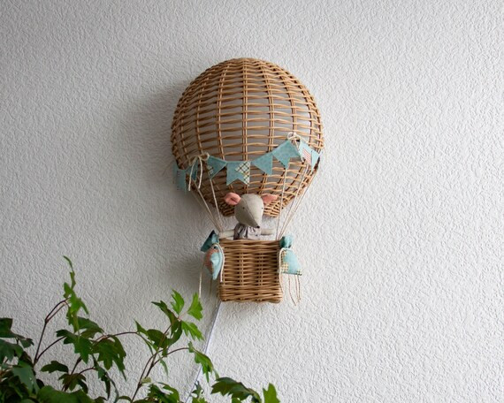 Wall Night Light Hot Air Balloon Wicker Lamp Shades Night | Etsy | Etsy (US)
