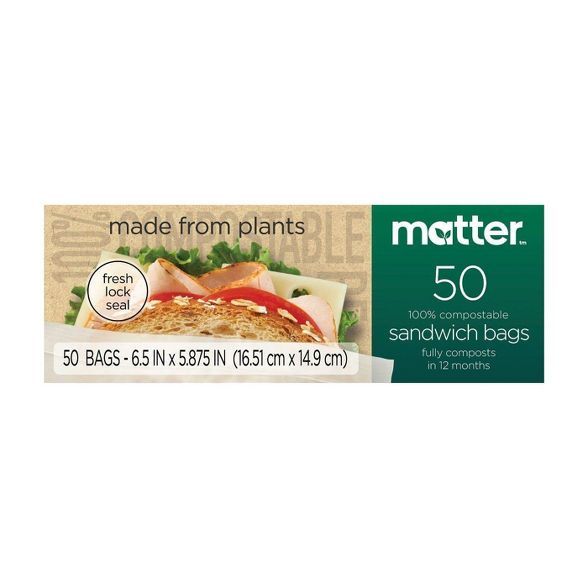 Matter 100% Compostable Sandwich Bags - 50ct | Target