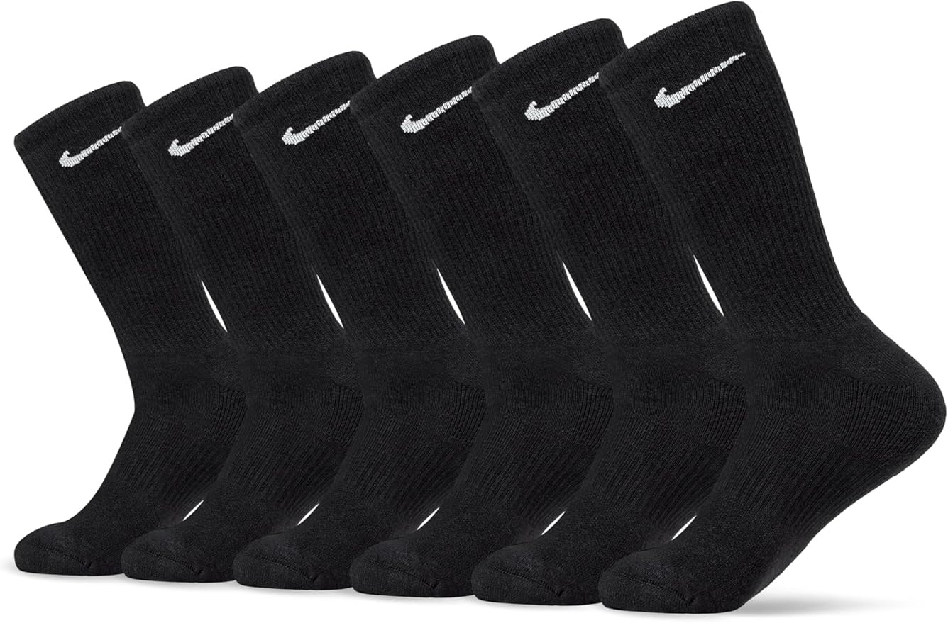 Nike Unisex Adult Everyday Cushioned Training Crew Socks (6 Pairs) | Amazon (US)