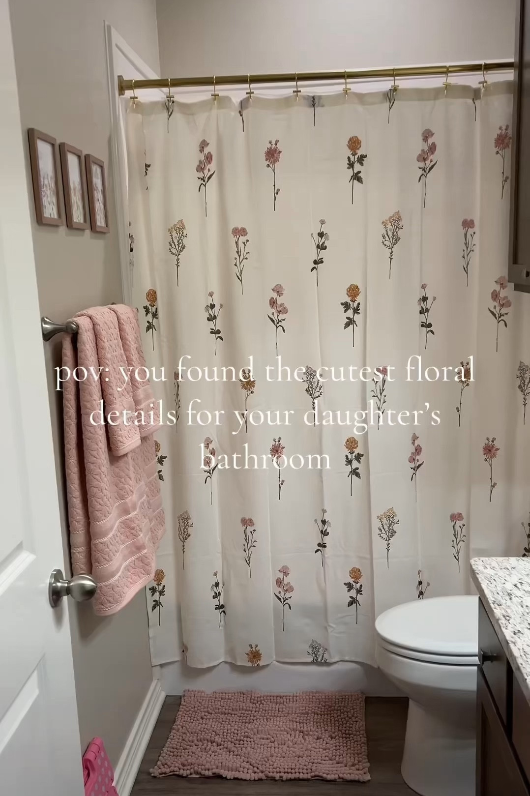 The sweetest, girliest bathroom 💐 

#LTKhome #LTKkids #LTKVideo
