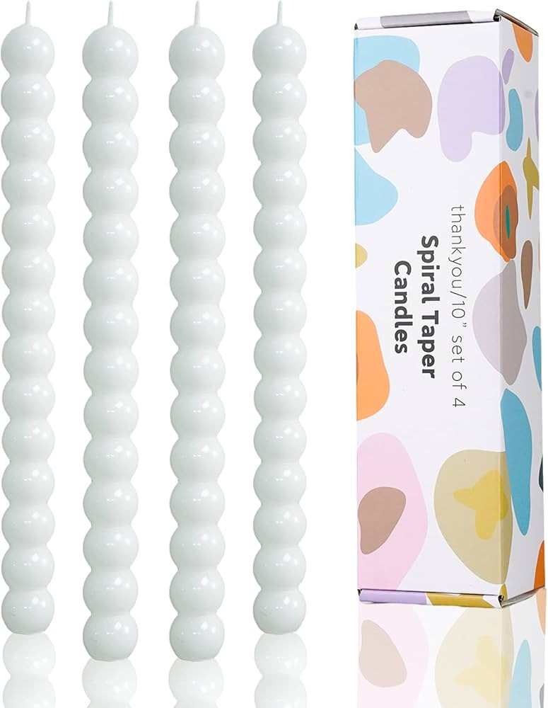 LPUSA White Spiral Taper Candles Twisted Candle Conical Stick Candles for Holiday Wedding Party W... | Amazon (US)