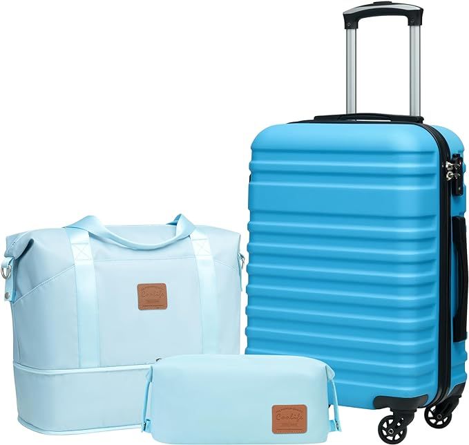 Coolife Suitcase Set 3 Piece Luggage Set Carry On Hardside Luggage with TSA Lock Spinner Wheels (... | Amazon (US)