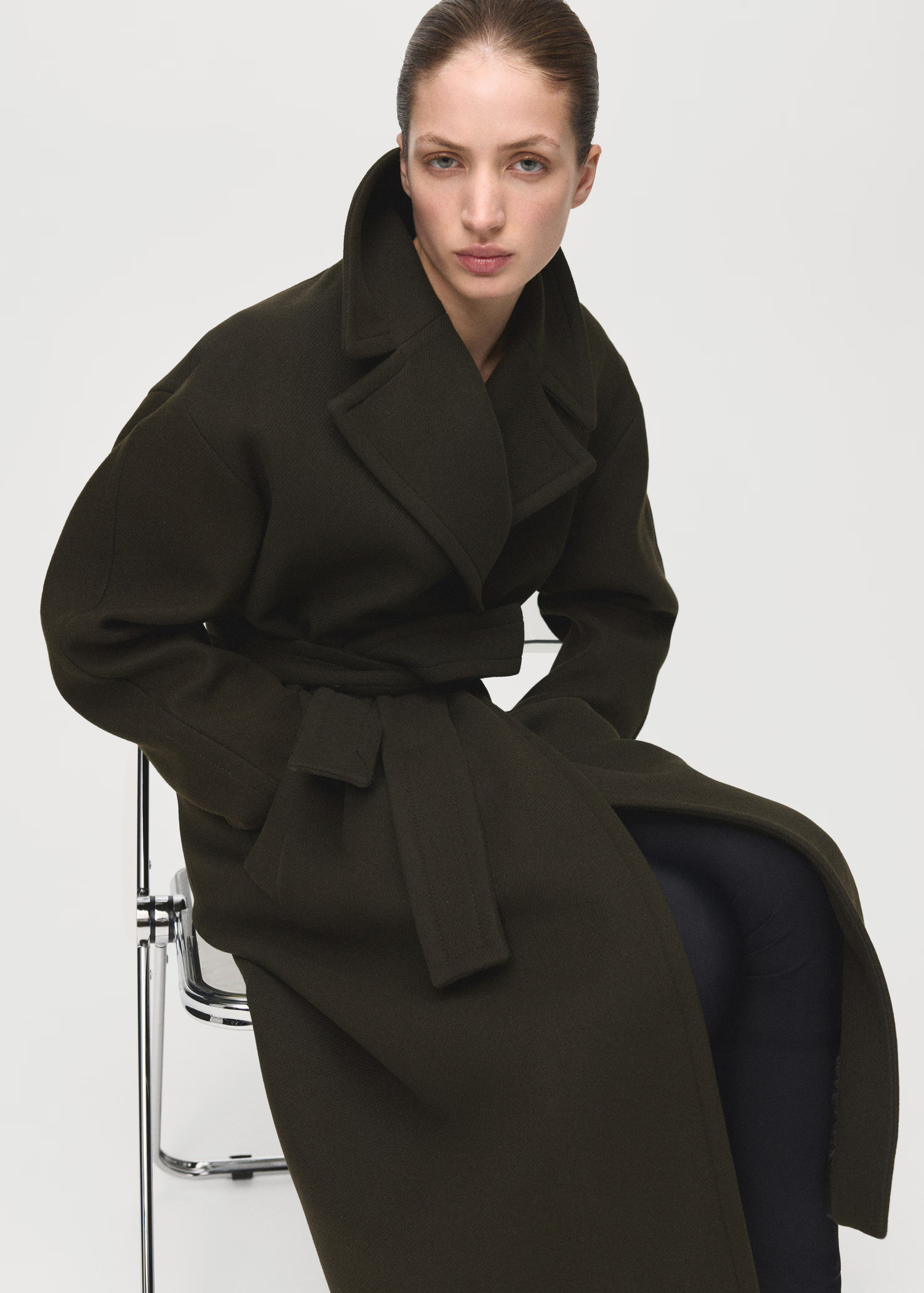 Manteco wool coat with belt | MANGO (UK)