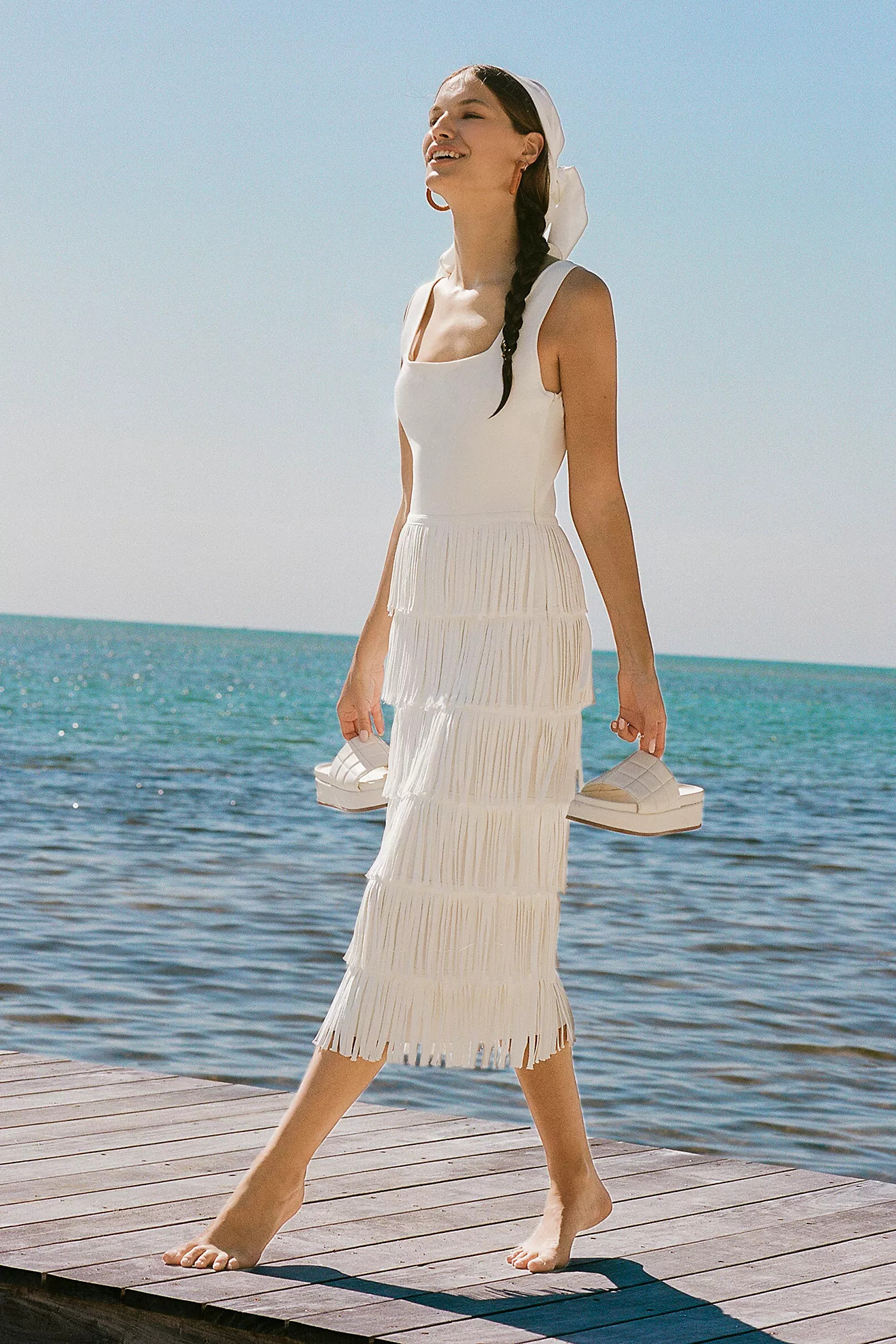 Endless Rose Tiered Fringe Knit Dress | Anthropologie (US)