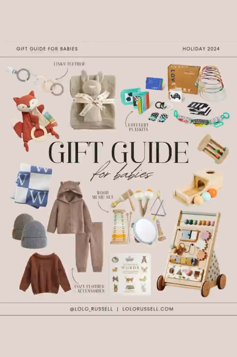 Holiday gift ideas for baby and infant including cozy clothes, sweaters, beanies, Montessori toys, play kits, walker, teethers and blankets  

#LTKCyberWeek #LTKBaby #LTKGiftGuide