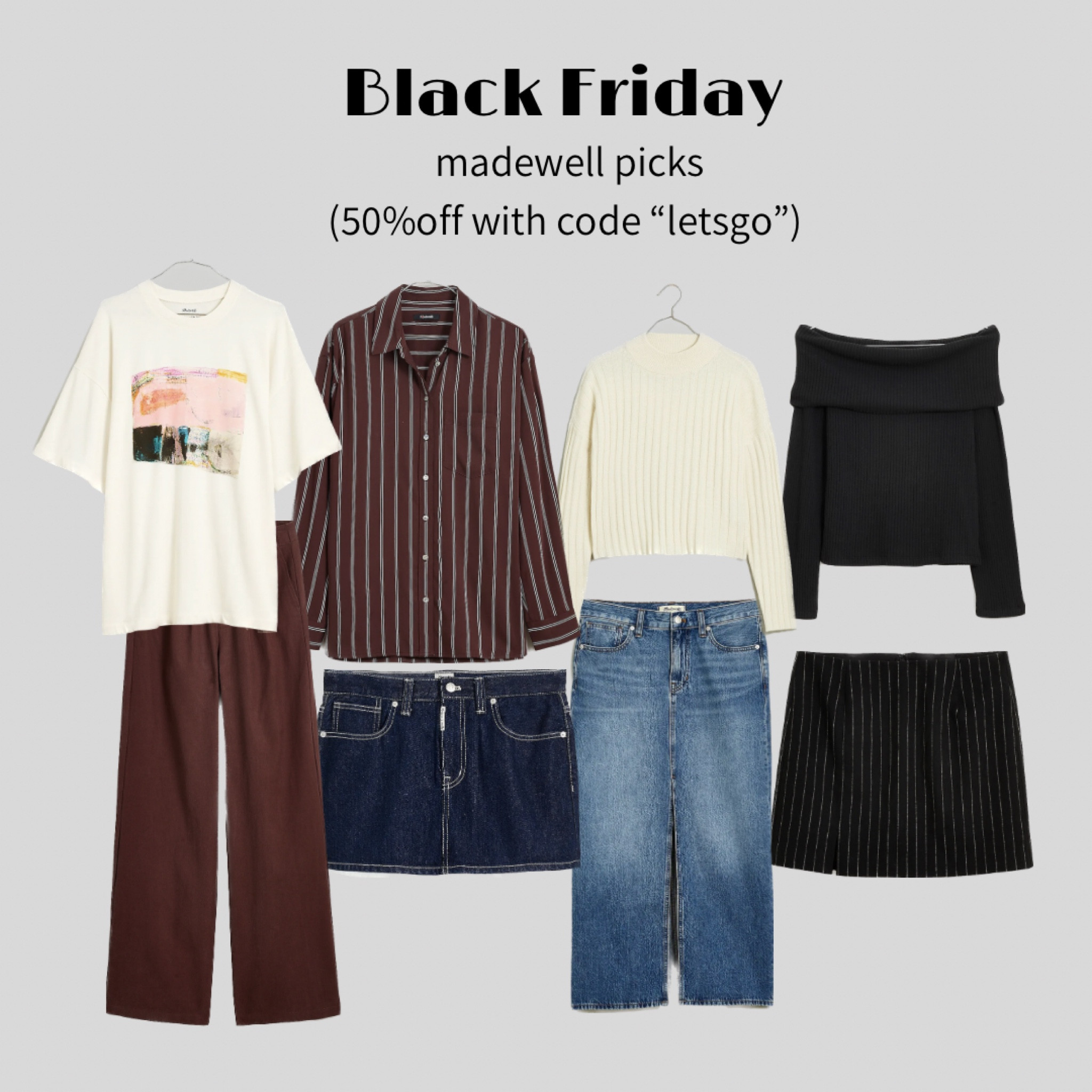 madewell 50% off for black friday and cyber monday!! make sure to check it out for your holiday shopping before the code runs out. 

#LTKHoliday #LTKCyberWeek #LTKsalealert