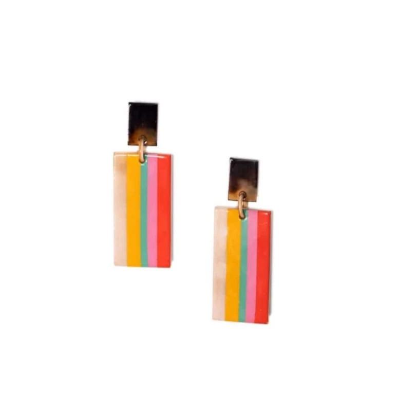 Paradise Striped Cabana Earrings | Sunshine Tienda