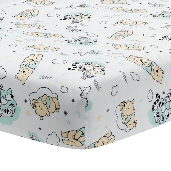 Lambs & Ivy Disney Baby Winnie the Pooh Hugs White Fitted Crib Sheet | Walmart (US)