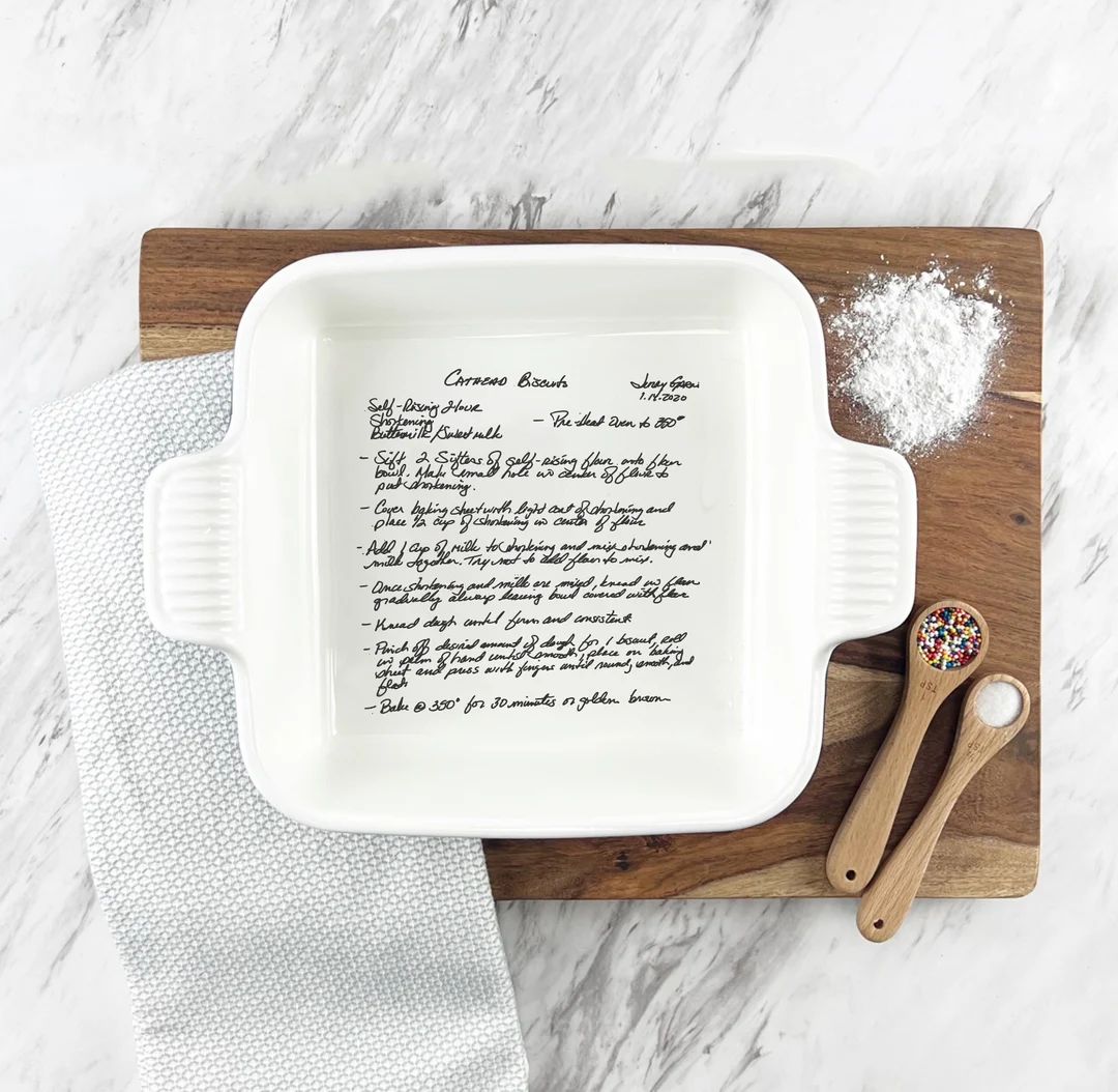 Handwritten Dish With YOUR Handwriting personalized Casserole - Etsy | Etsy (US)