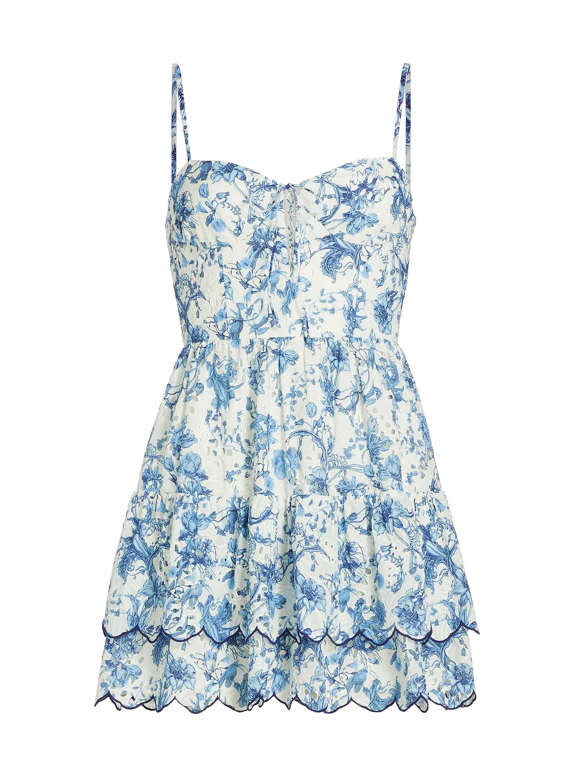Shop Alice + Olivia Daisy Floral Eyelet Minidress | Saks Fifth Avenue | Saks Fifth Avenue
