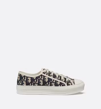 Walk'N'Dior Sneaker Deep Blue Dior Oblique Embroidered Cotton - Shoes - Woman | DIOR | Dior Beauty (US)