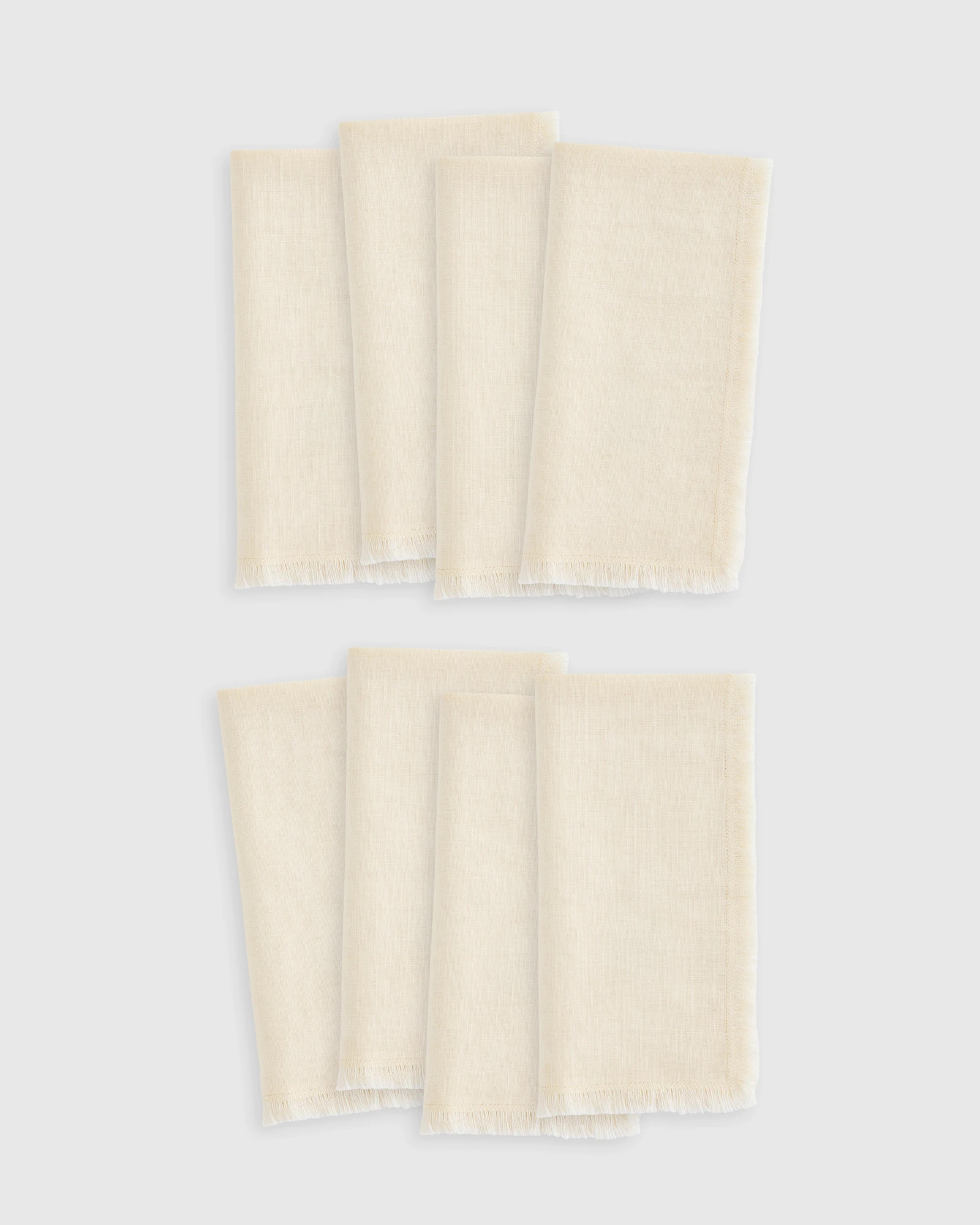European Linen Fringe Napkins (Set of 8) in Natural | Quince