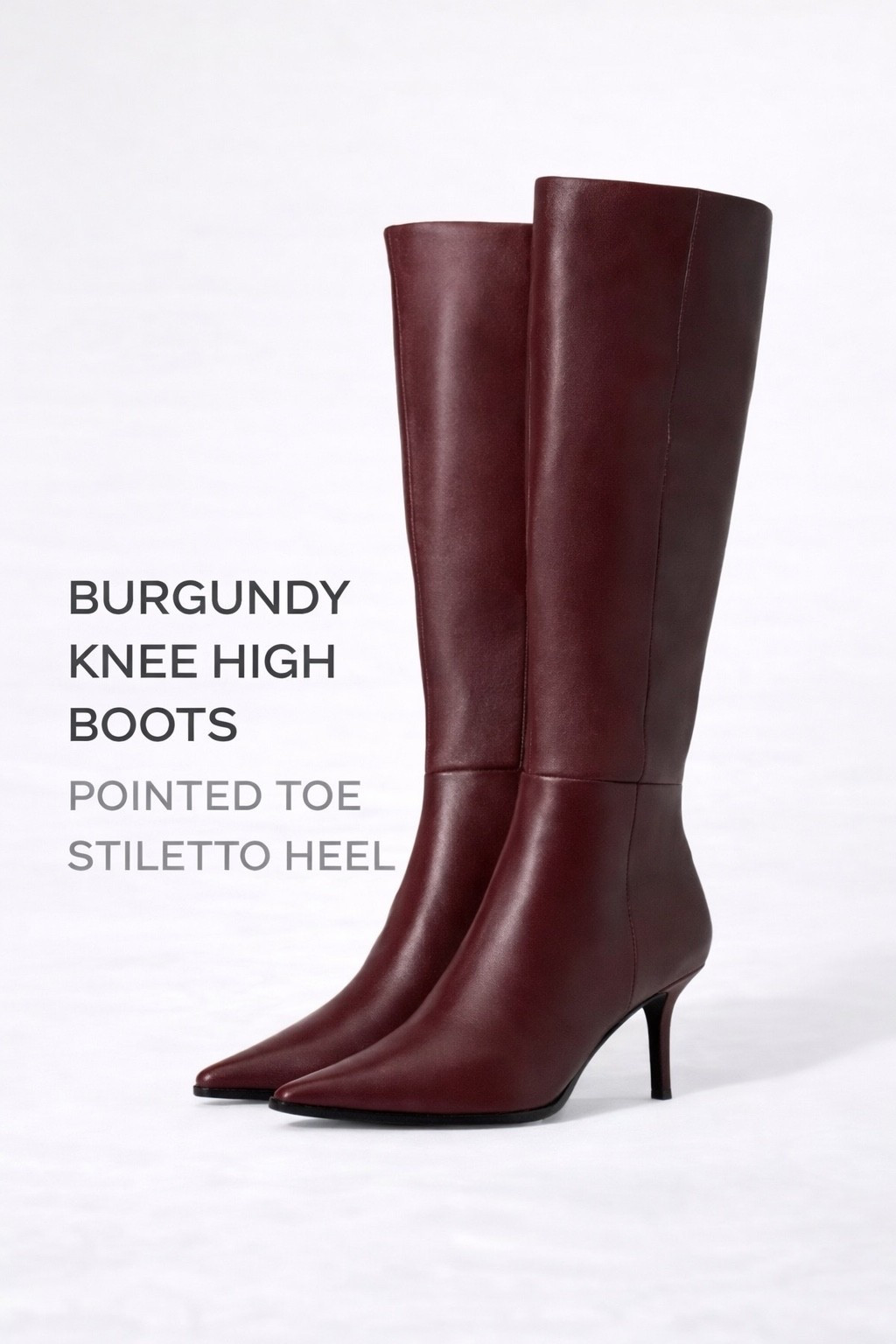 
Okay… if you want knee high boots that immediately make an outfit look elevated, these are it. The pointed toe gives that long-leg look, the stiletto heel is slim and feminine, and the burgundy boots color is honestly way more wearable than you’d think.

They’re one of those dressy knee high boots you can throw on with simple pieces and suddenly look very put-together — no overthinking, no extra styling needed. Chic, flattering, and such a good fall-to-winter staple.


WHY YOU’LL LOVE THEM
	•	Instantly dress up basic outfits
	•	Pointed toe = legs look longer
	•	Burgundy reads rich but still neutral
	•	Easy to style for day or night

3 WAYS I’D WEAR THEM
	•	With black trousers + a sweater
	•	With a midi dress + coat
	•	With denim + a blazer

QUICK TAKE

Polished knee high boots with a pointed toe, slim stiletto heel, and rich burgundy finish — the kind of dressy knee high boots you’ll keep reaching for all season.                  knee high boots, burgundy boots, pointed toe boots, stiletto heel boots, dressy knee high boots

#LTKSeasonal #LTKSaleAlert #LTKootd