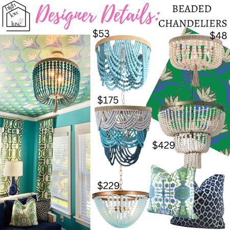 I love the way this beaded light fixture complements the wallpaper on my ceiling. Rounding up some similar chandeliers for you.

Colorful home decor.

#LTKHome