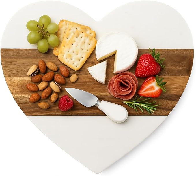 Heart Shaped Charcuterie Board - Personalized Gifts for Women with Monogram Engraving, Acacia Woo... | Amazon (US)