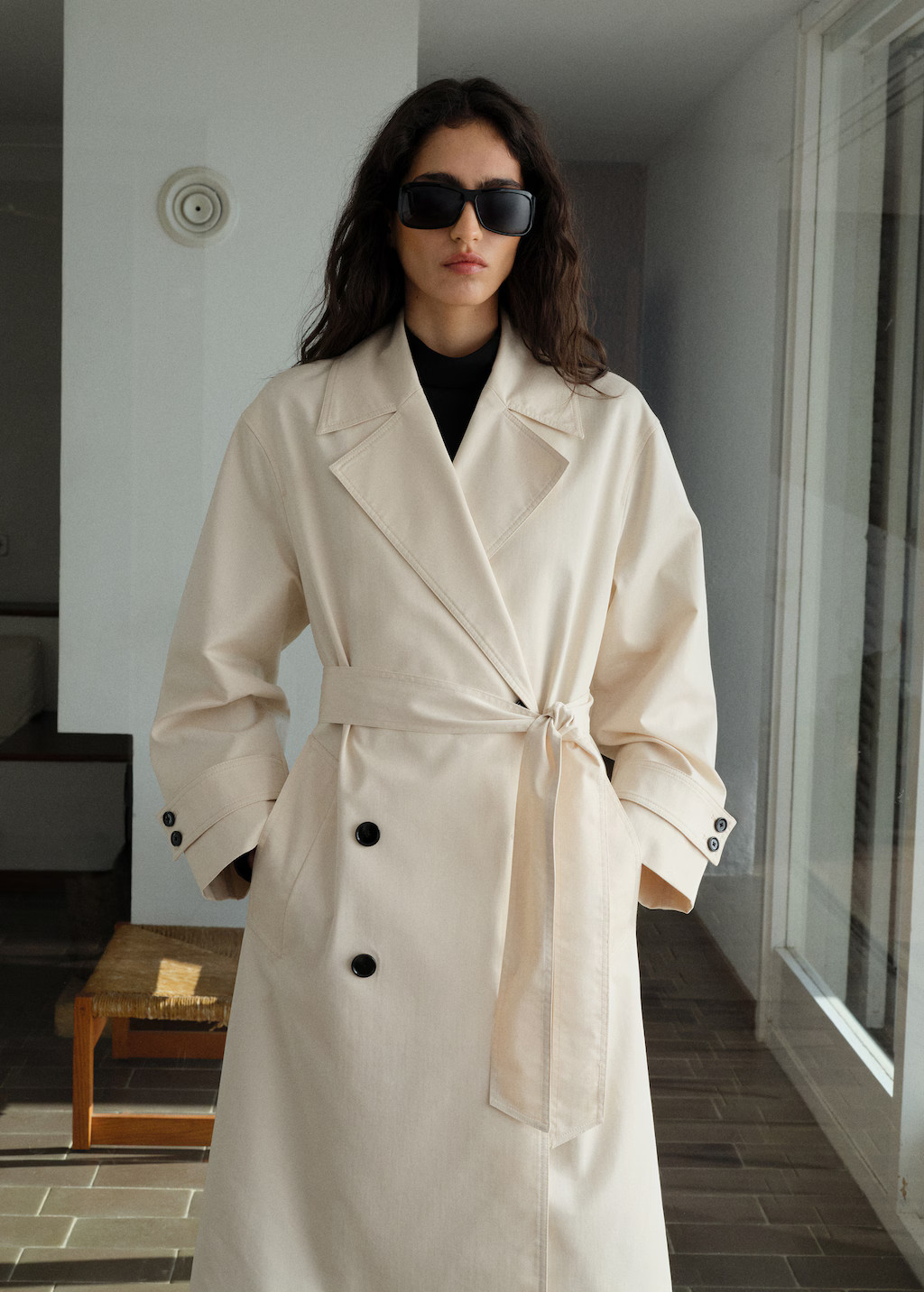 Long oversized double-breasted trench coat - Women | MANGO USA | Mango (US/MX/AU)