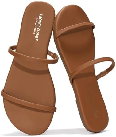 Project Cloud Summer Sandals for Women 2026 - Memory Foam Insole and Eco-Crafted Leather Beach Fl... | Amazon (US)