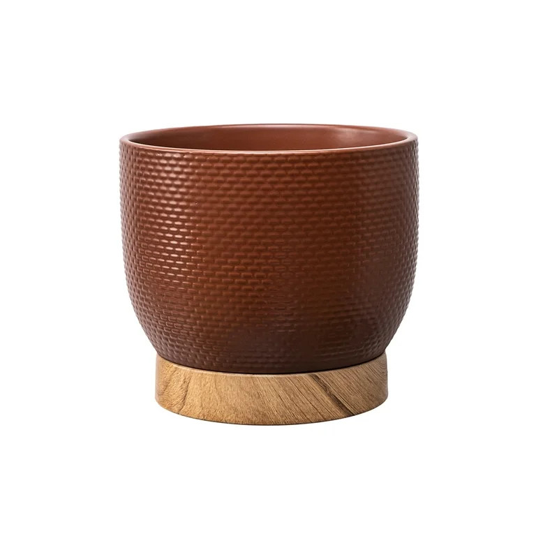 Better Homes & Gardens 8 Inch Woven Red Ceramic Planter Pot | Walmart (US)