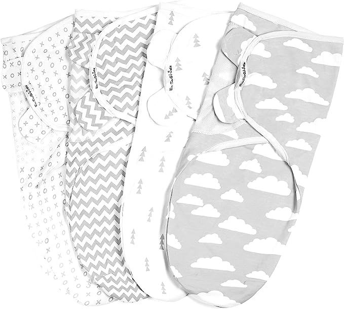 Swaddle Blanket, Adjustable Infant Baby Swaddling Wrap Set of 4, Baby Swaddling Wrap Blankets for... | Amazon (US)