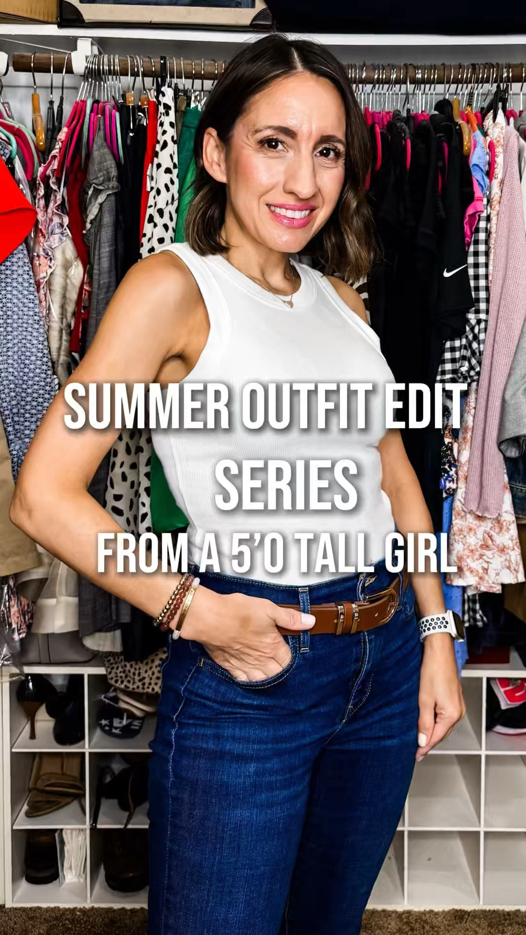 Summer outfit edit coming for all my shorties. 
White tank top that has the scuba vibe to it. It runs true to size and comes in lots of colors. Love it! 
Levi’s 720 jeans. They fit and hit at just the right place on my waist. 
Brown leather belt. 
Wedge sandals. 
Louis Vuitton handbag.

#LTKOver40 #LTKPetite #LTKstorytime