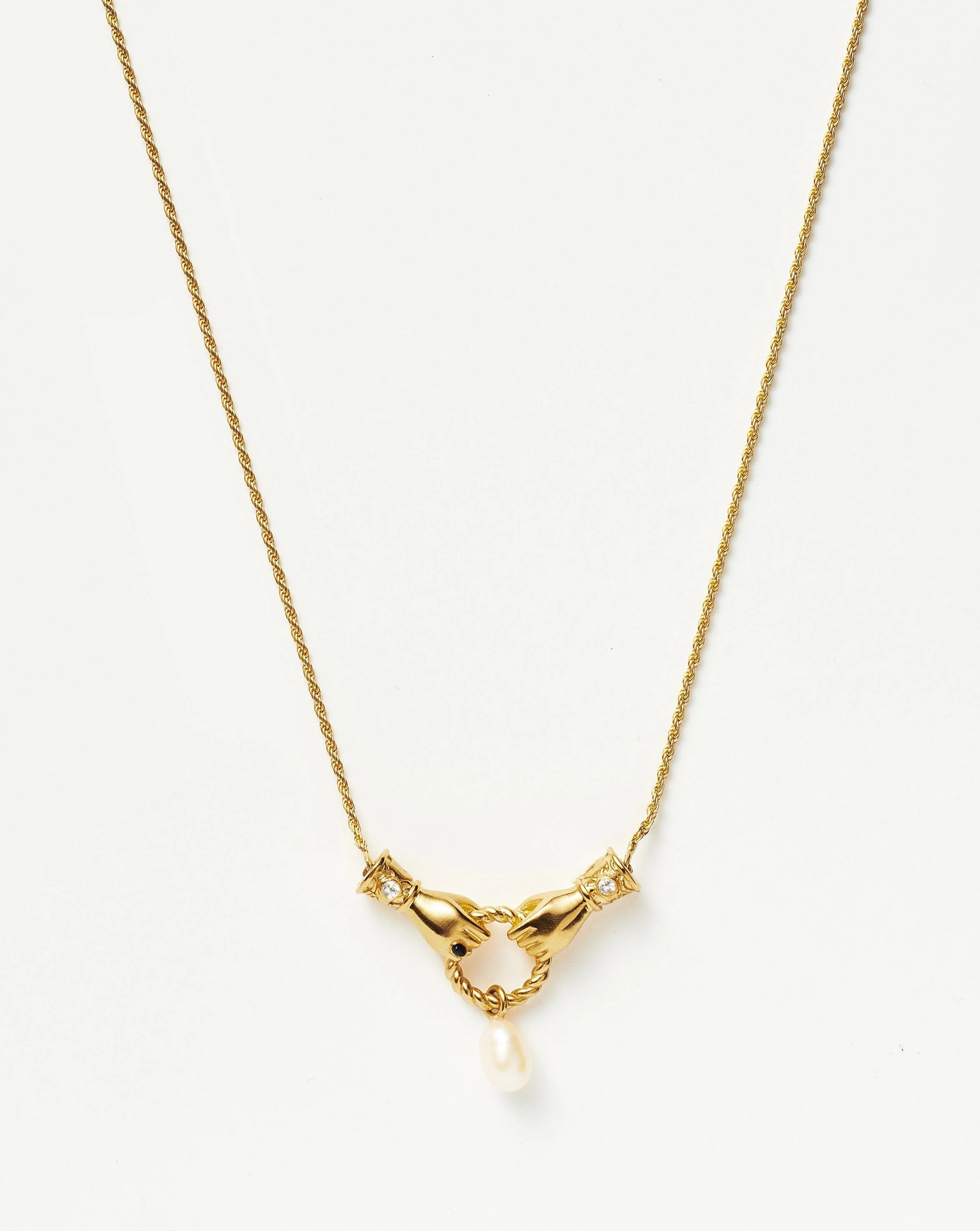 Harris Reed In Good Hands Drop Pendant Necklace | 18ct Gold Plated/Pea | Missoma UK