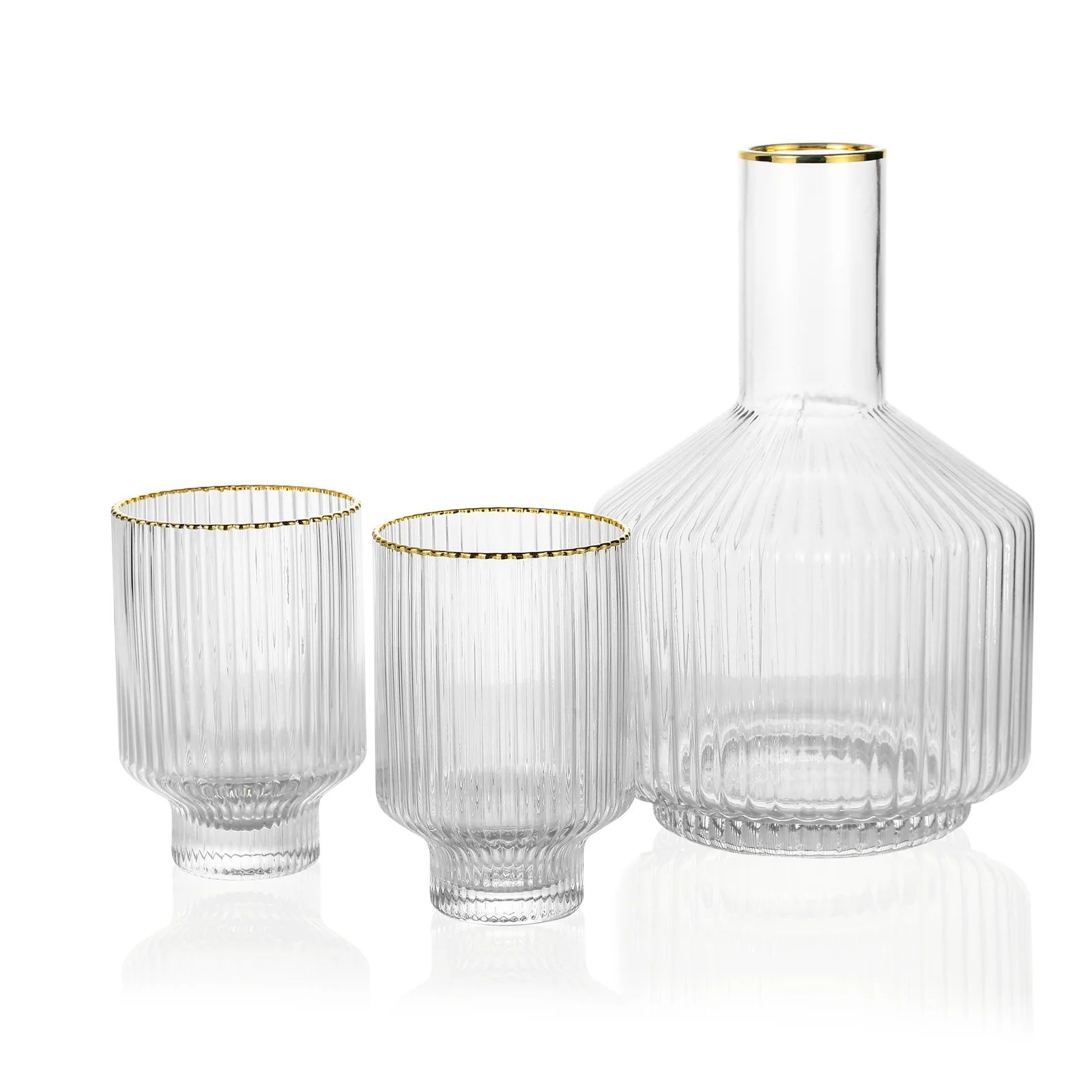 Tiara Optic Swirl All Purpose Carafe And Two Tumblers Include Cleaning Brush , Jug | Wayfair Professional