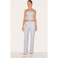 Blue Soft Touch Striped Mid Rise Wide Leg Pants | PrettyLittleThing US