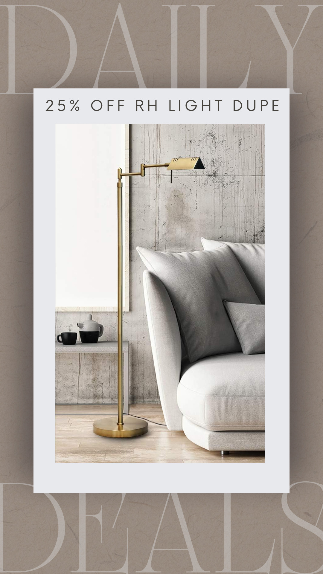 This brass floor lamp is giving Restoration Hardware vibes without the price tag ✨ such a good statement piece and 25% off right now. Adds instant warmth to any living room or bedroom.

brass floor lamp, RH dupe, amazon lighting, modern home decor

#AmazonFinds #HomeLighting #RHInspired #LivingRoomDecor #AmazonDailyDeals #LTKFinds 

 