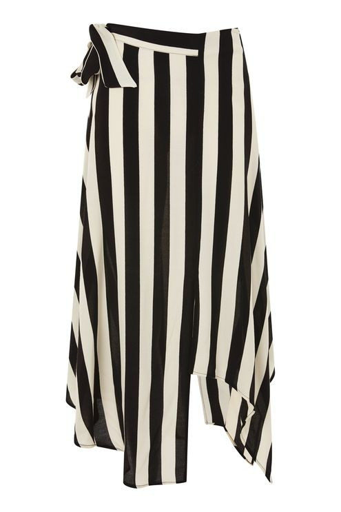 Stripe Hanky Hem Midi Skirt | Topshop US