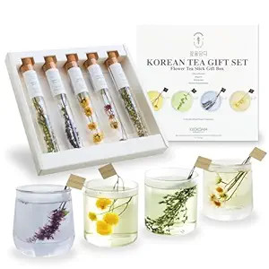 KKOKDAM Premium Flower Korean Tea Stick Gift Set - 5 Handcrafted Blooming Herbal Tea Variety Pack... | Amazon (US)