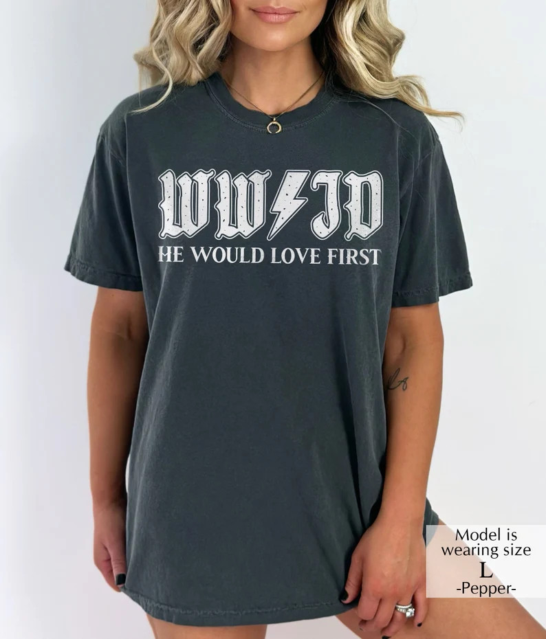 Vintage WWJD Shirt, He Would Love First Shirt, Comfort Color What Would Jesus Do Shirt, Christian... | Etsy (US)