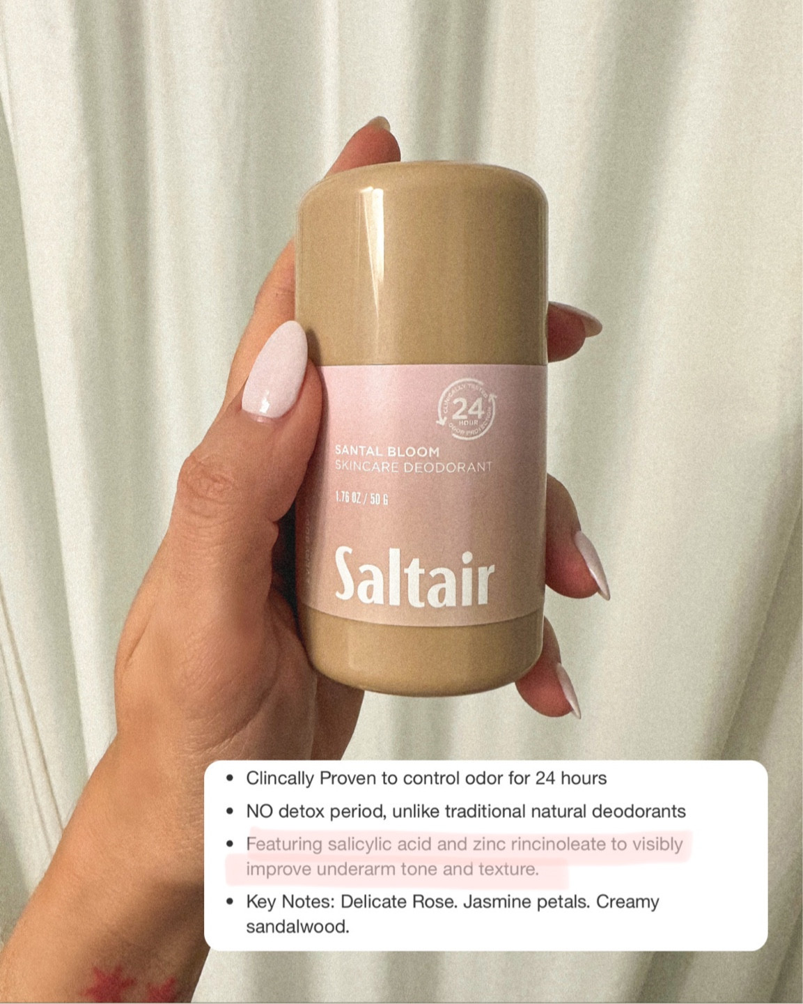 Saltair deodorant. Natural & diminishes hyperpigmentation & smooths underarms over time 🤍 


Amazon fashion. Target style. Walmart finds. Maternity. Plus size. Winter. Fall fashion. White dress. Fall outfit. SheIn. Old Navy. Patio furniture. Master bedroom. Nursery decor. Swimsuits. Jeans. Dresses. Nightstands. Sandals. Bikini. Sunglasses. Bedding. Dressers. Maxi dresses. Shorts. Daily Deals. Wedding guest dresses. Date night. white sneakers, sunglasses, cleaning. bodycon dress midi dress Open toe strappy heels. Short sleeve t-shirt dress Golden Goose dupes low top sneakers. belt bag Lightweight full zip track jacket Lululemon dupe graphic tee band tee Boyfriend jeans distressed jeans mom jeans Tula. Tan-luxe the face. Clear strappy heels. nursery decor. Baby nursery. Baby boy. Baseball cap baseball hat. Graphic tee. Graphic t-shirt. Loungewear. Leopard print sneakers. Joggers. Keurig coffee maker. Slippers. Blue light glasses. Sweatpants. Maternity. athleisure. Athletic wear. Quay sunglasses. Nude scoop neck bodysuit. Distressed denim. amazon finds. combat boots. family photos. walmart finds. target style. family photos outfits. Leather jacket. Home Decor. coffee table. dining room. kitchen decor. living room. bedroom. master bedroom. bathroom decor. nightsand. amazon home. home office. Disney. Gifts for him. Gifts for her. tablescape. Curtains. Apple Watch Bands. Hospital Bag. Slippers. Pantry Organization. Accent Chair. Farmhouse Decor. Sectional Sofa. Entryway Table. Designer inspired. Designer dupes. Patio Inspo. Patio ideas. Pampas grass. 

#LTKsalealert #LTKunder50 #LTKstyletip #LTKbeauty #LTKbrasil #LTKbump #LTKcurves #LTKeurope #LTKfamily #LTKfit #LTKhome #LTKitbag #LTKkids #LTKmens #LTKbaby #LTKshoecrush #LTKswim #LTKtravel #LTKunder100 #LTKworkwear #LTKwedding #LTKSeasonal  #LTKU #LTKGiftGuide #LTKFind