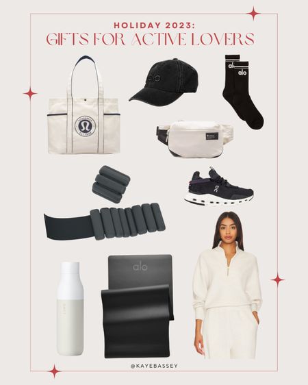 Holiday 2022 Gift Guide for Her: 
Gift ideas for those who are active lovers and gym goers featuring Alo yoga, Lululemon and more:
- tote bag and belt bag 
- yoga mat and weights 
 - sweatshirts and hoodies 
- gym accessories 

#LTKGiftGuide #LTKfitness #LTKHoliday