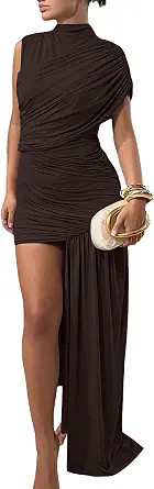 Ophestin Women Sleeveless Ruched Bodycon Dress for Party Club | Amazon (US)