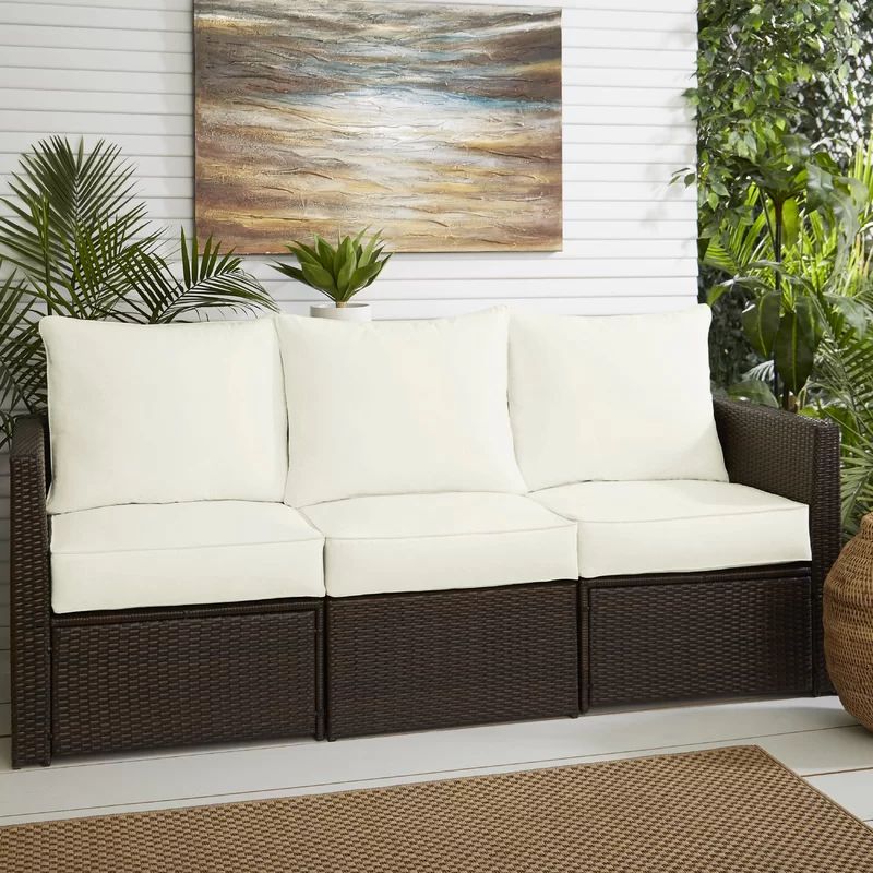 Latitude Run® - Piece Outdoor Sunbrella® Seat/Back Cushion 69'' W x 25'' D | Wayfair North America