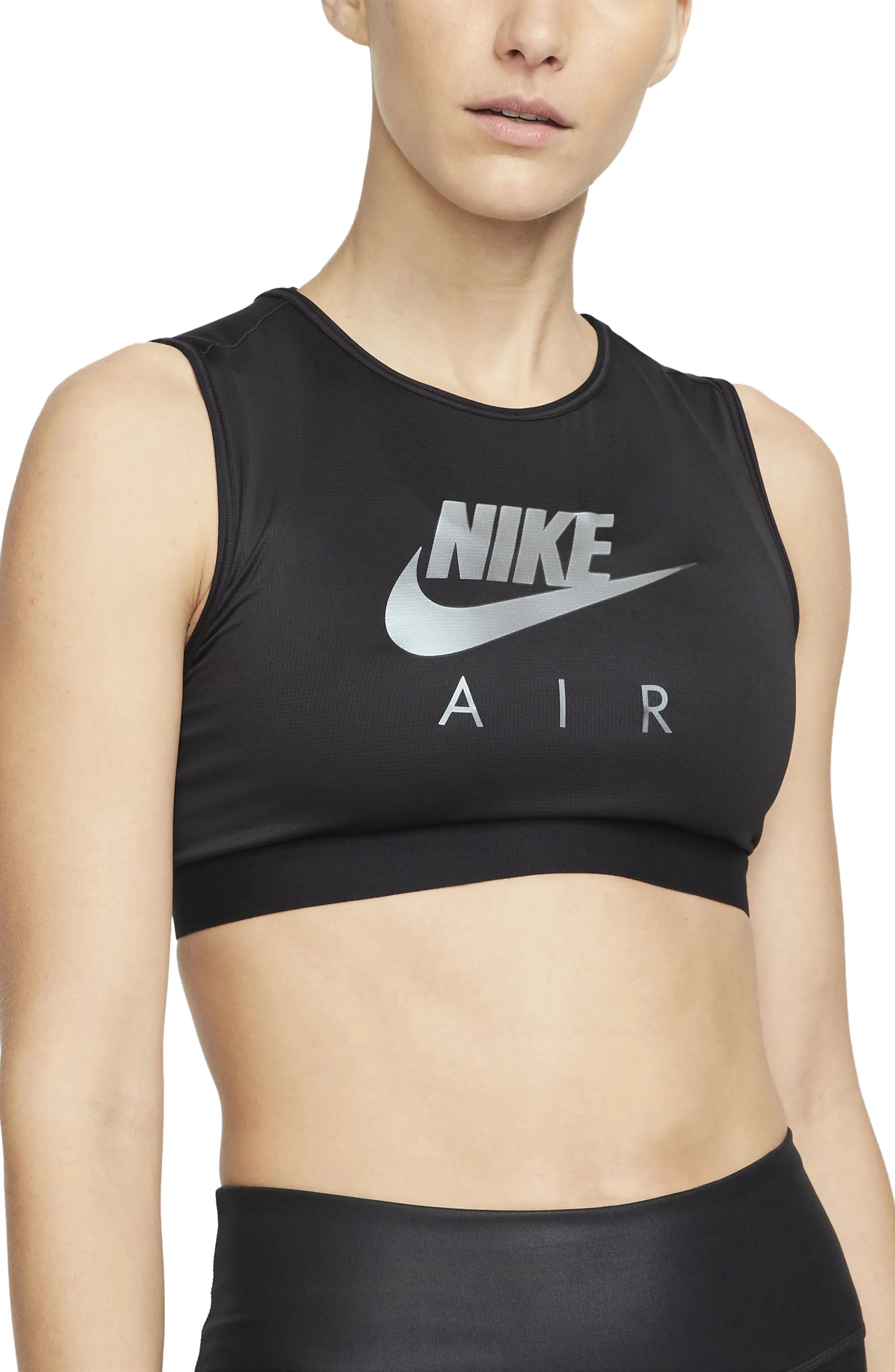 Nike Air Dri-FIT Sports Bra in Black/Black at Nordstrom, Size X-Large | Nordstrom