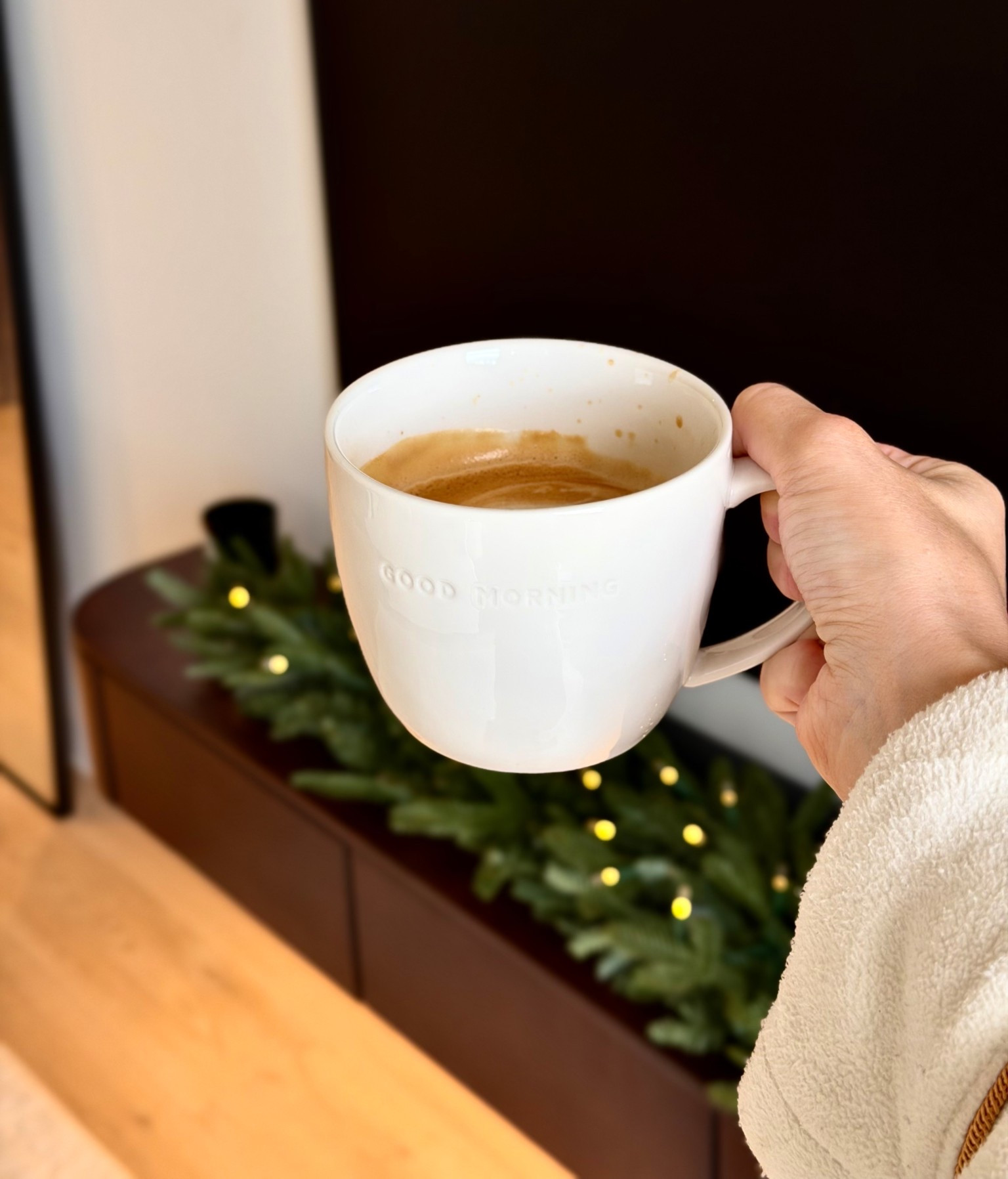 My cutesy new ‘Good Morning’ mug ☕️ 

White Company have 20% off everything too! Code: WHITE20

#LTKCyberWeek #LTKfestive #LTKhome