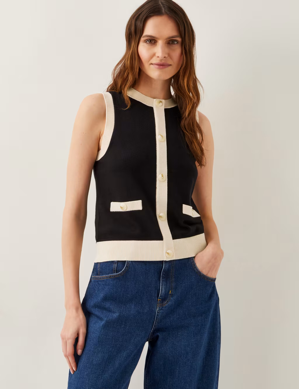 Button Front Sleeveless Cardigan | Marks & Spencer (UK)