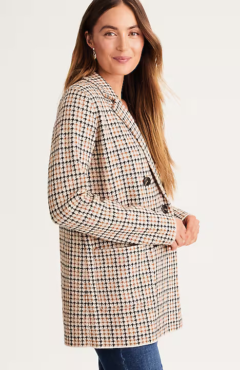 Houndstooth Jacquard-Knit Sweater Blazer | J. Jill