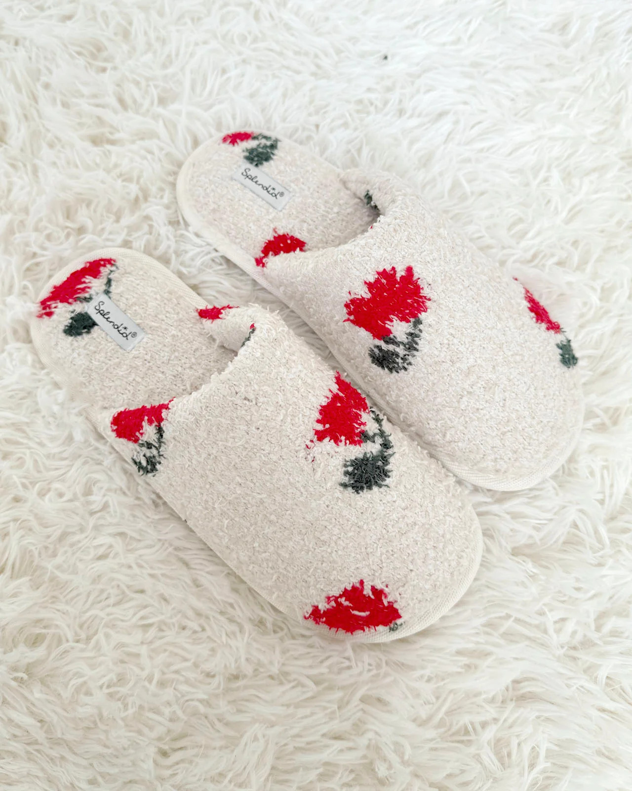 Cherries Cozy Fuzzy Slipper Slide | Splendid
