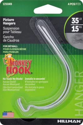 Hillman 35 lb. Monkey Hook Picture Hangers, 4-Pack | Tractor Supply