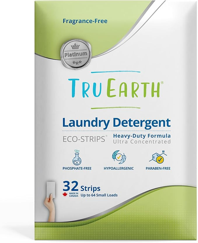 Tru Earth Platinum - Heavy Duty Laundry Detergent Sheets - Up to 64 Loads (32 Count), Fragrance F... | Amazon (US)