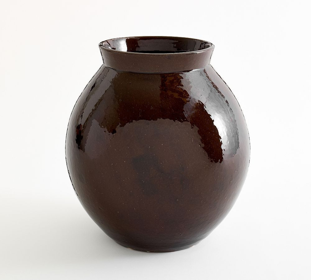 Brown Glaze Terracotta Vase Large | Pottery Barn (US)