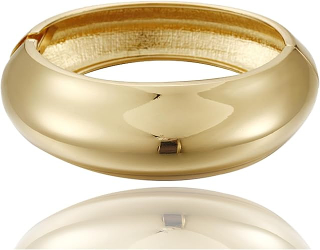 YBMYCM Wide Cuff Chunky Gold Bracelets for Women Open Cuff Bangles Adjustable Wrist Cuff Bracelet... | Amazon (US)